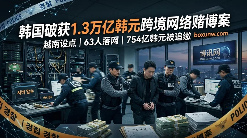 涉案流水近60亿！韩国跨境网络赌博案告破，63名核心骨干落网