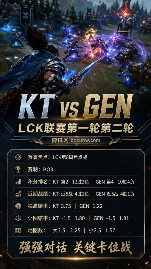 收官之战:KT排第2、GEN排第4,LCK焦点BO3或将决定MSI命运?
