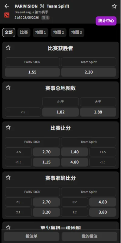 PARIVISION vs Spirit - DOTA2梦幻联赛S29赔率盘口信息由必威(Betway)提供