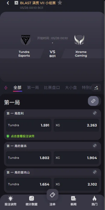 XG vs Tundra - BLAST Slam S7赔率盘口信息由必威(Betway)提供
