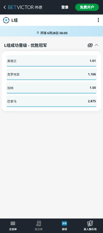 2026世界杯L组出线赔率-伟德(Betvictor)