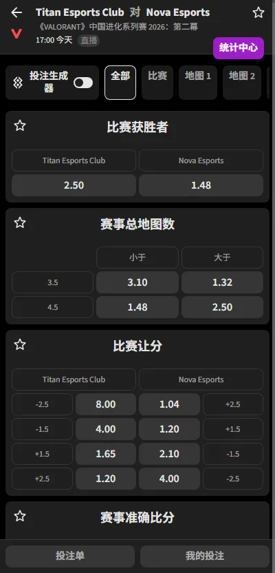 TEC vs NOVA - 无畏契约进化者杯赔率信息必威(Betway)提供