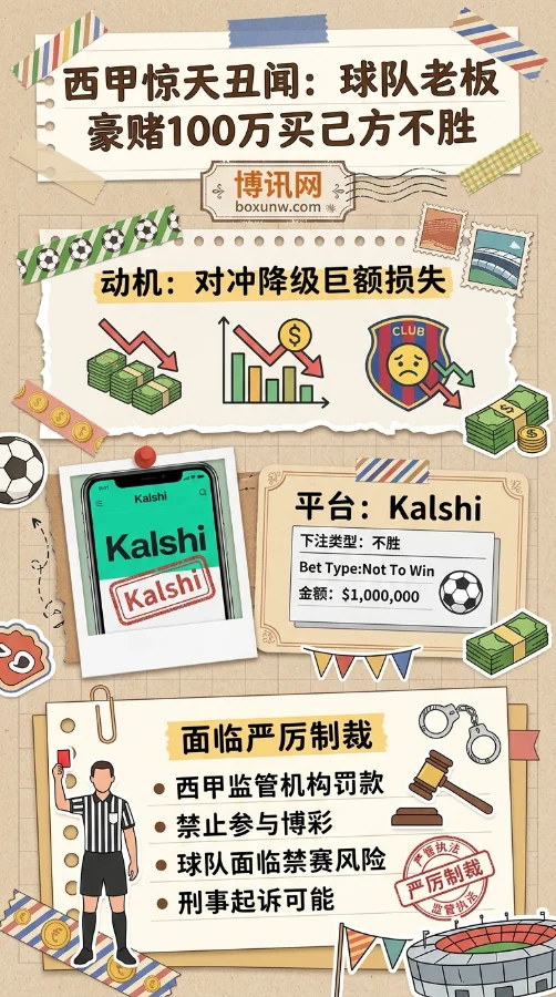 100万美元赌局惹怒官方！西甲保级内幕爆出，面临降级加重罚，这波“反向押注”到底有多离谱？