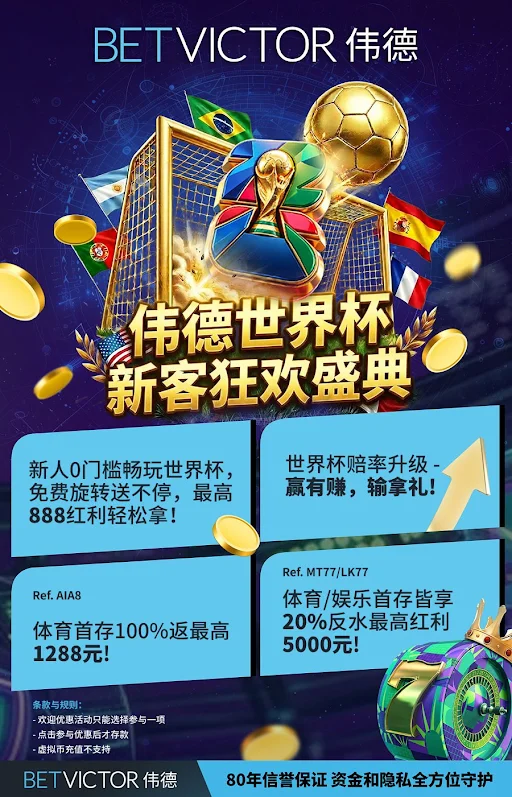 伟德(Betvictor)- 2026世界杯投注优惠活动页面(点击访问详情)