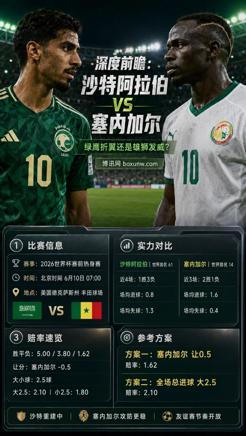 深度前瞻：沙特阿拉伯VS塞内加尔，绿鹰折翼还是雄狮发威？