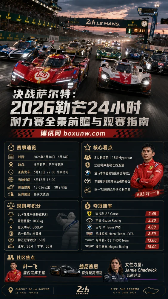 决战萨尔特:2026勒芒24小时耐力赛全景前瞻与观赛指南