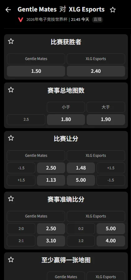 M8 - XLG - 无畏契约EWC赔率信息必威(Betway)提供