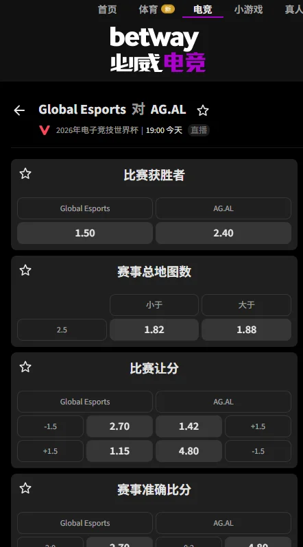 G2 vs XLG - 无畏契约EWC赔率信息必威(Betway)提供