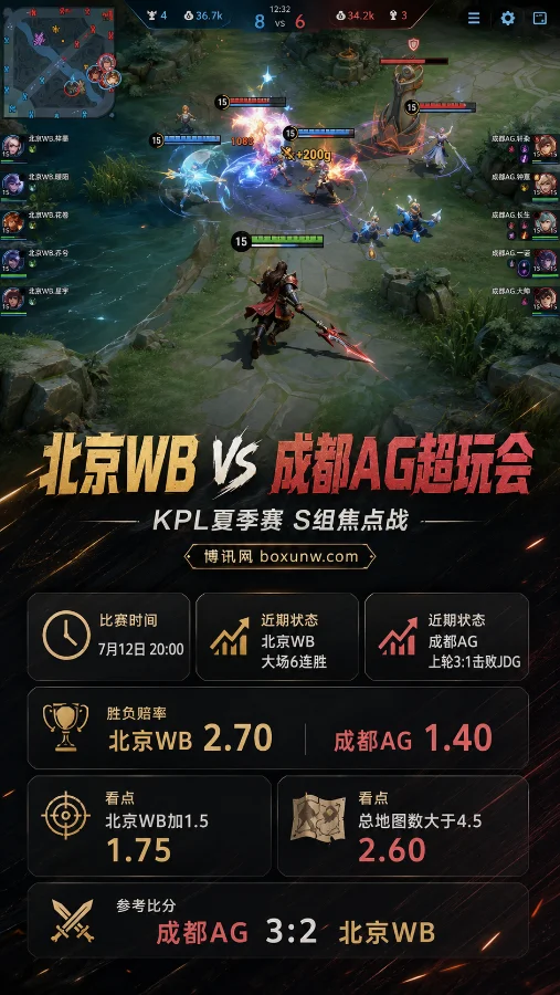 北京WB vs 成都AG超玩会 | 2026 KPL夏季赛S组 | 强强对话前瞻与预测