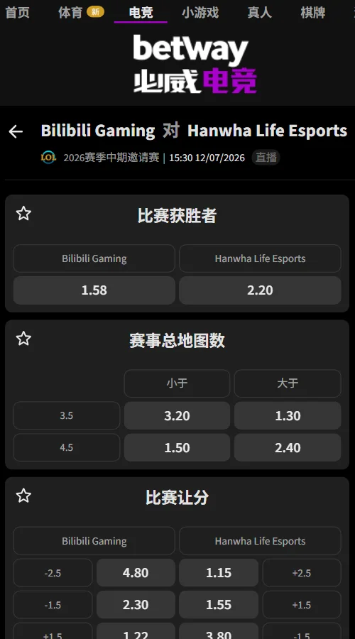 BLG vs HLE - 英雄联盟MSI季中冠军赛赔率盘口(必威Betway)