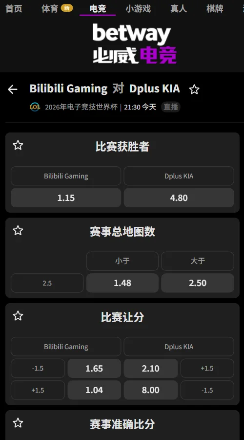 BLG vs DK - 英雄联盟EWC赔率盘口(必威Betway)