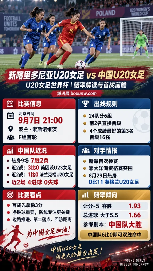 U20女足世界杯首战前瞻:中国U20女足让5球赔率走势解析